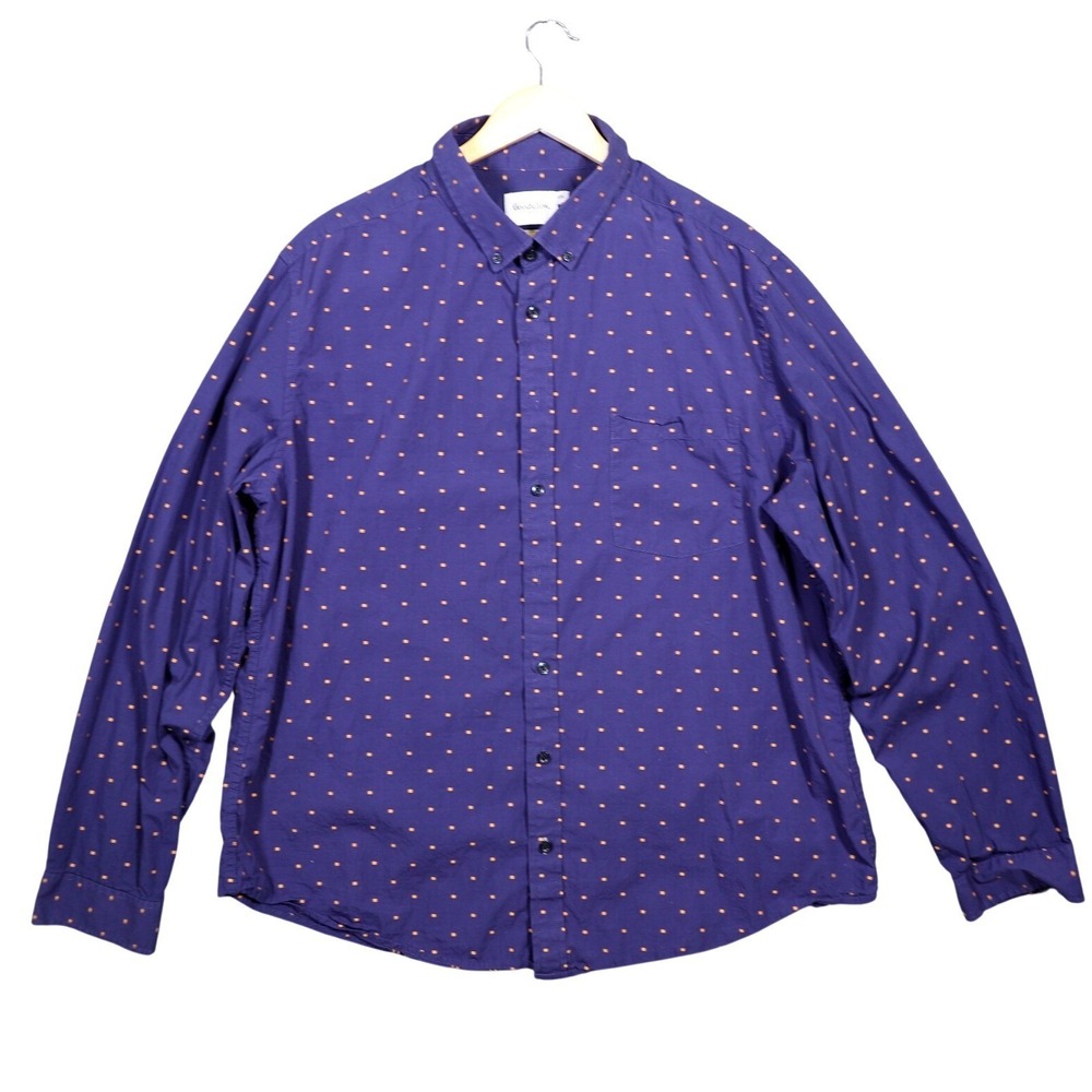 Goodfellow Co Mens Long Sleeve Button Down Shirt Purple Small Dot Print XXL